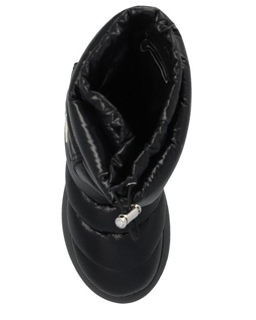 Moncler Black Logo Motif Patch Puffer Boots