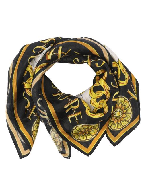 Versace Jeans Green Couture Chain Printed Scarf