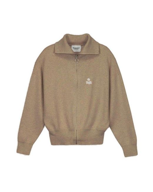 Isabel Marant Natural Axelle Zip-Up Cardigan