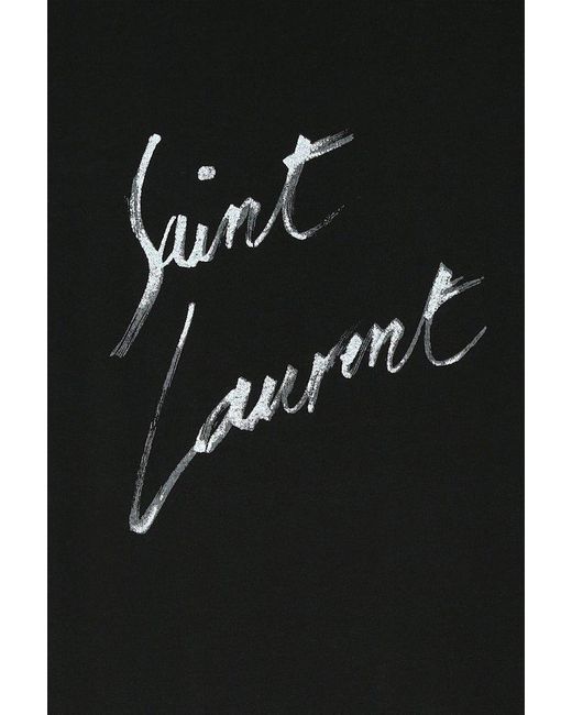 Saint Laurent Black Logo Signature T-shirt for men