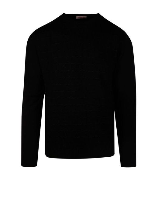 Valentino Black Toile Iconographe Jacquard Knit Jumper for men