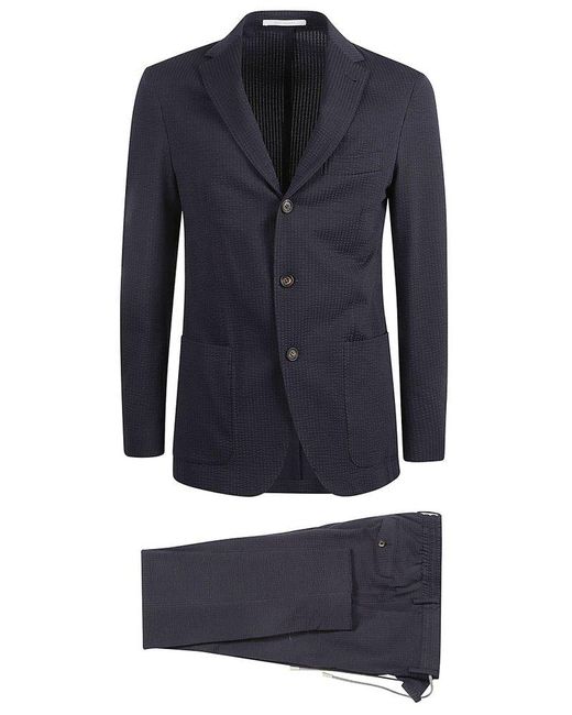 Eleventy Blue Seersucker Two-piece Tailored Suit for men