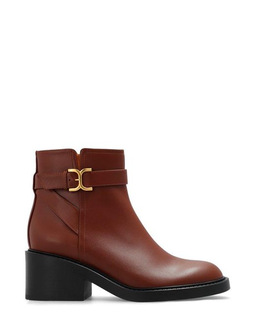 Chloé Brown Marcie Heeled Ankle Boots