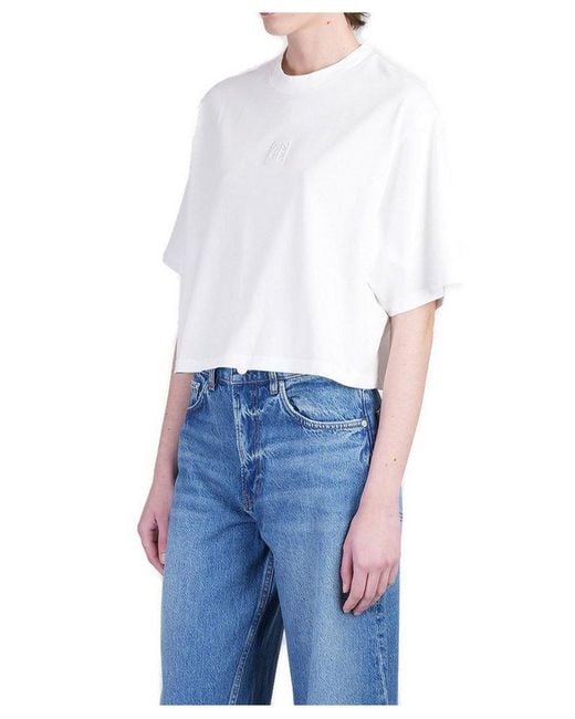 Anine Bing Blue Myers Cropped T-Shirt