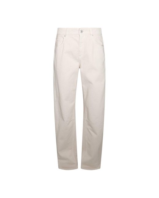 Brunello Cucinelli White Straight-leg Jeans