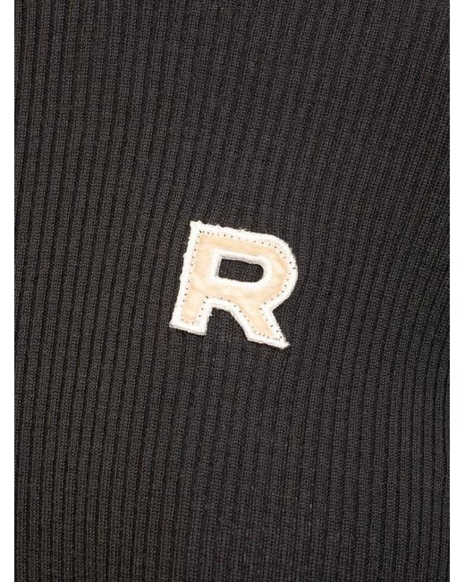Rochas Black Logo Patch Ribbed-knit Jumper