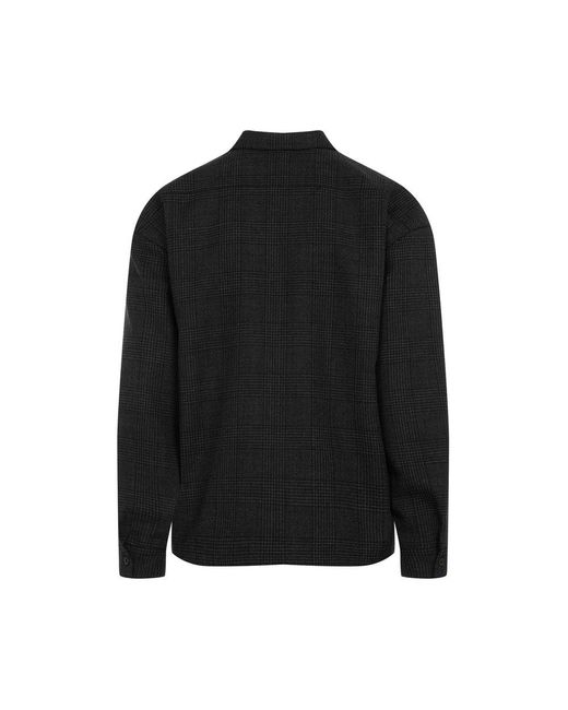 Prada Black Prince Of Wales Checked Overshirt for men