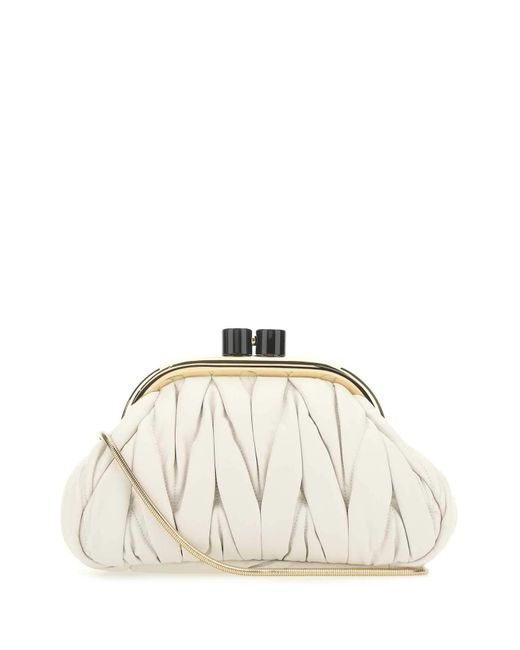 miu miu nappa leather clutch