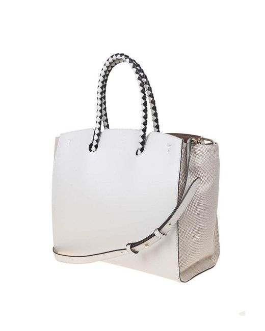 Furla White Semi-Rigid Shopping Bag