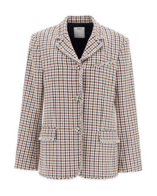 houndstooth single breasted blazer