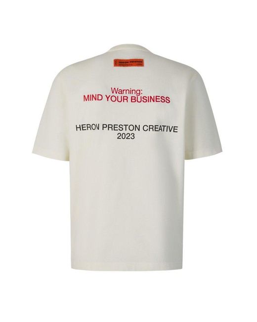 Heron Preston Gray Paint Splatter Detailed Crewneck T-shirt for men