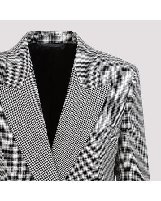 Givenchy Gray Plaid Double-breasted Blazer