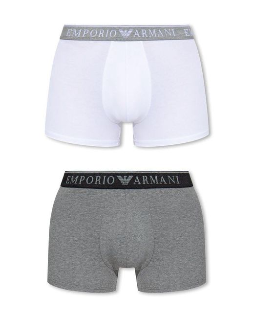Two-pack of ribbed cotton boxer briefs with logo band