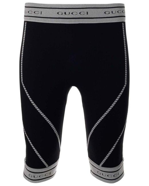 Gucci Synthetic Jacquard Tubular Short Leggings in Black for Men | Lyst ...
