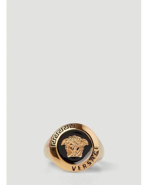 Versace Medusa Logo Engraved Ring in Gold (Metallic) for Men Lyst