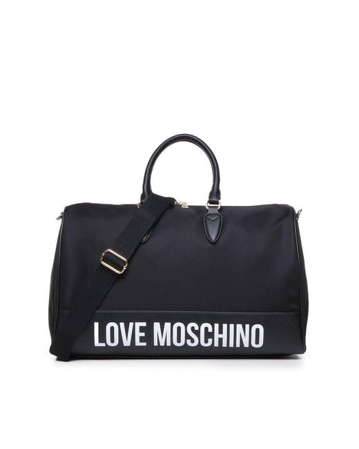 Love Moschino Black Logo Printed City Lovers Holdall