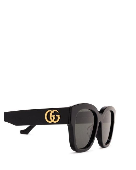 Gucci Gray Low Nose Bridge Round Frame Sunglasses