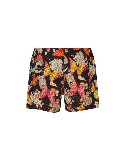 DSquared² Red Allover Printed Swim Shorts for men