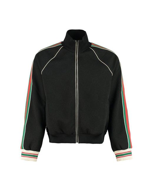 Gucci Synthetic GGJacquard Zipup Track Jacket in Black for Men Lyst UK