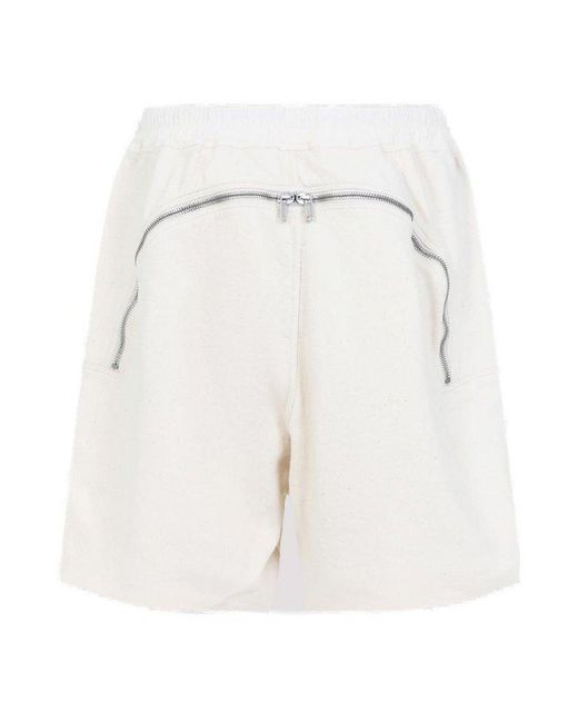 Rick Owens White Relaxed-Fit Shorts With Elastic Waistband for men