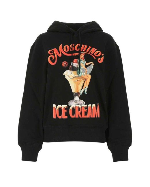 Moschino Cotton Ice Cream Oversized Hoodie in Black Lyst Canada