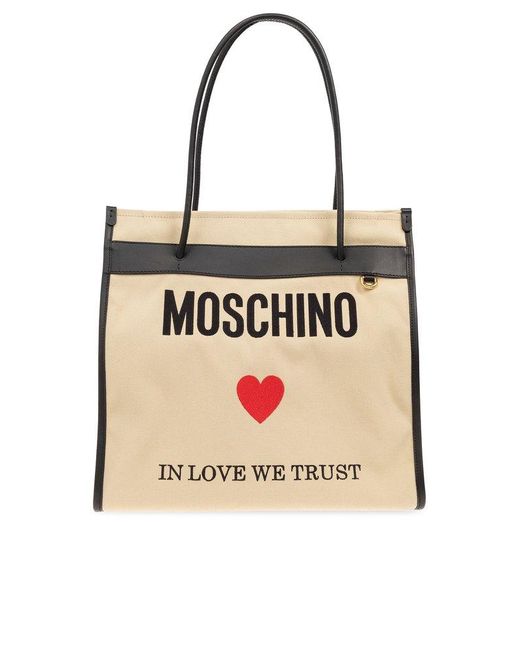 Moschino Black Shopper Bag With Logo,