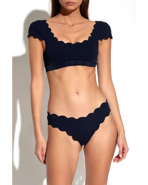 Marysia Swim Blue Scalloped Edge Activewear