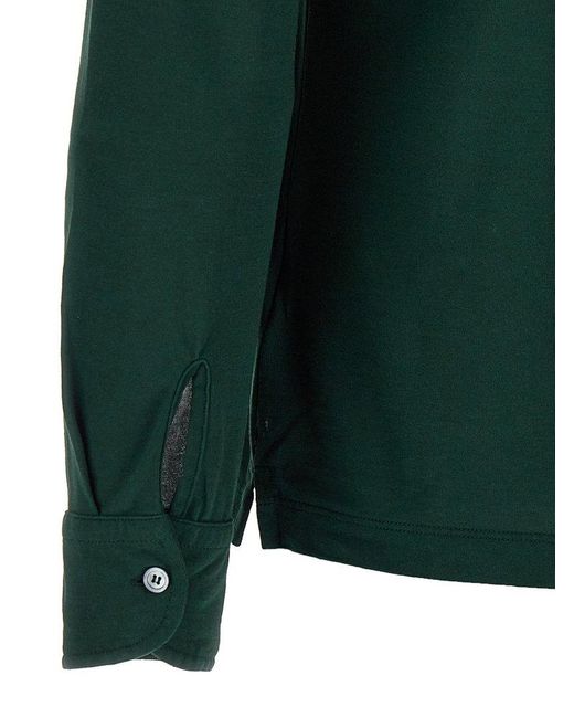 Zanone Green Classic Button-Up Shirt for men