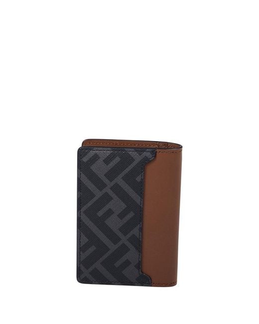 Fendi Brown Ff Squared Card Holder for men