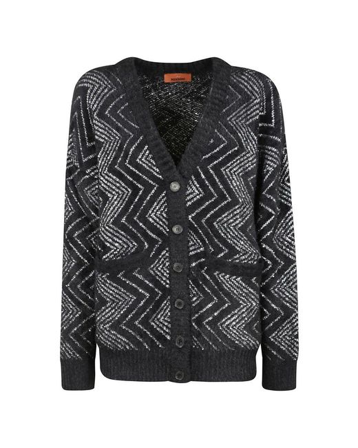 Missoni Black Oversized Zig Zag Cardigan