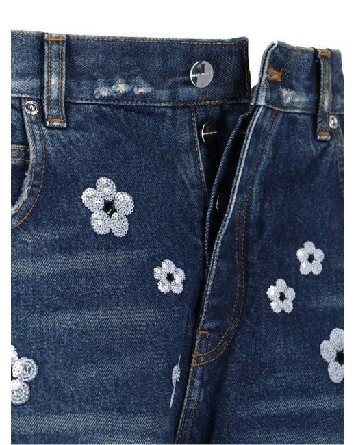 Marc Jacobs Blue Daisy Denim Shorts
