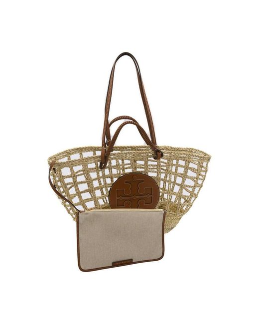 ella basket weave tote bag