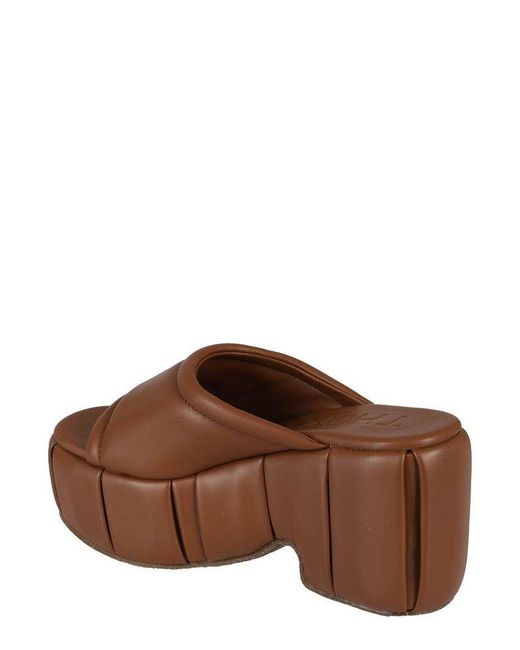 THEMOIRÈ Brown Cassiope Padded Platform Mules