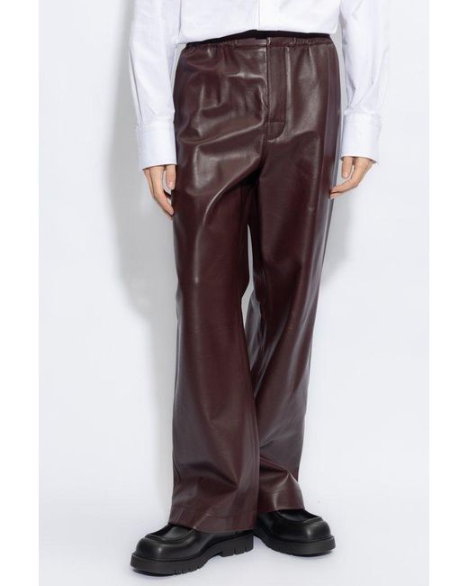 Bottega Leather Trousers in Purple for Men Lyst