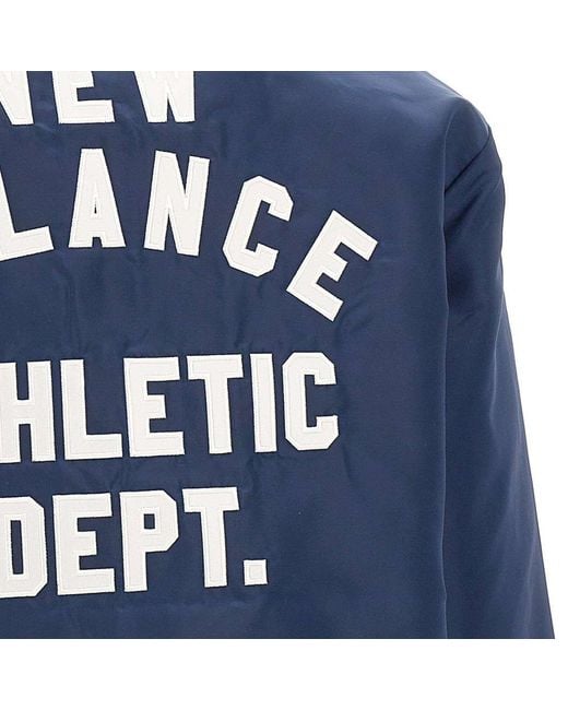 New Balance Blue Long-Sleeved Logo Detailed Jacket for men