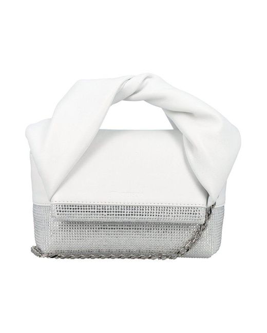 J.W. Anderson White Embellished Twister Small Tote Bag