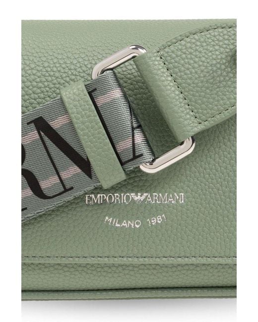 Emporio Armani Green Shoulder Bag With Logo,