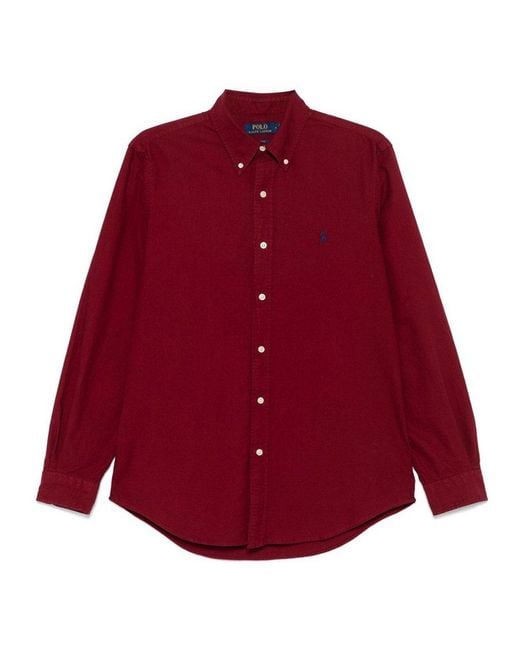 Polo Ralph Lauren Red Canvas Shirt for men