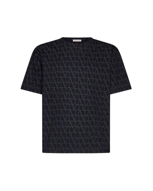 Valentino Black Toile Iconographe Printed Crewneck T-shirt for men