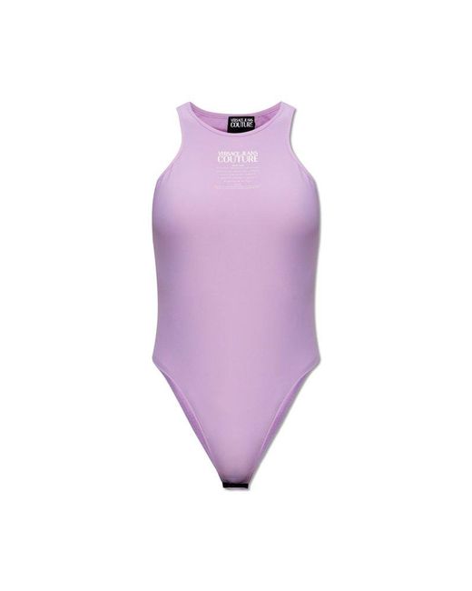 Versace Purple Sleeveless Bodysuit