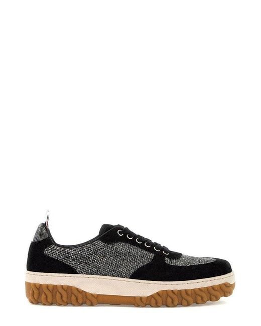 Thom Browne Black Low-top Laced Sneakers for men