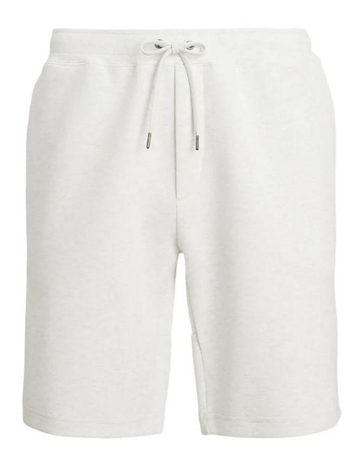 Polo Ralph Lauren White Pony Embroidered Drawstring Shorts for men