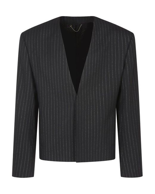 Acne Black V-neck Striped Jacket for men