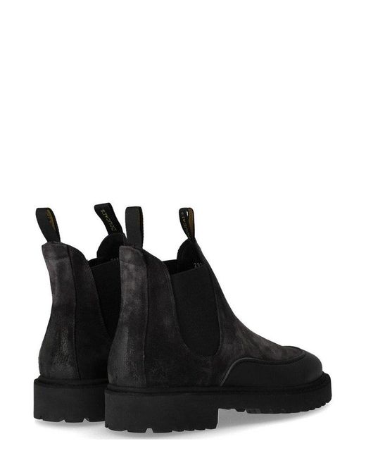 Doucal's Black Elasticated Side Chelsea Boots for men