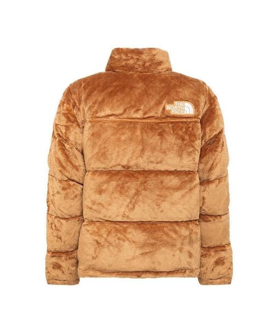 The North Face Brown Logo Patch Teddy Padded Jacket for men