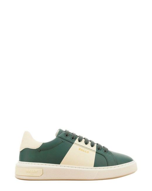 Bally Green Color-block Lace Up Sneakers