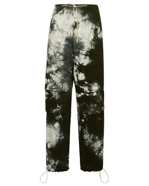 DARKPARK Green Tie-Dyed Wide-Leg Cargo Pants