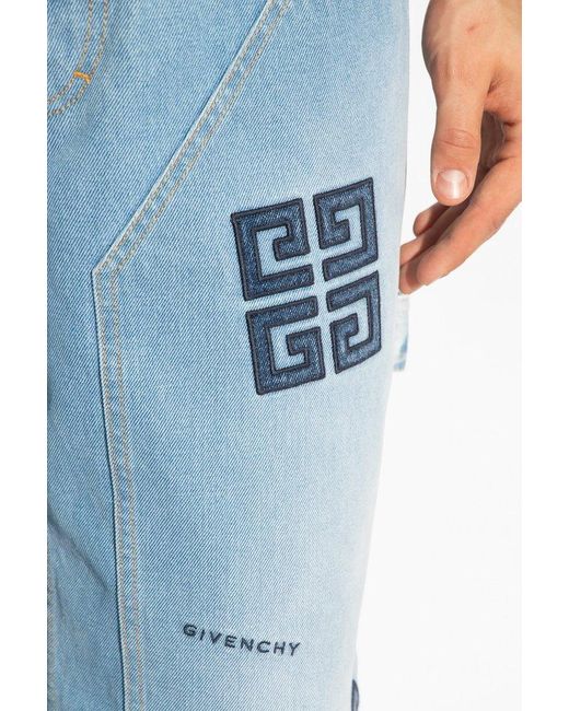 Givenchy Blue Patched Jeans for men