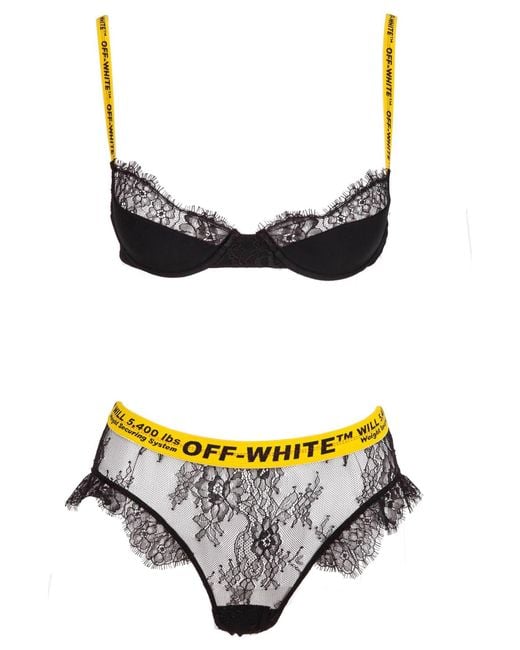 Off-White c/o Virgil Abloh Black Lace Underwear Set