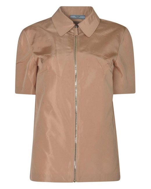 Prada Brown Zipped Shirt